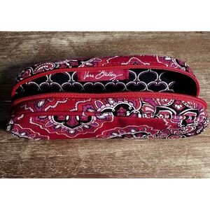 Vera Bradley Red Paisley Pink Purple Multiuse Cosmetic Or Eyeglass Case